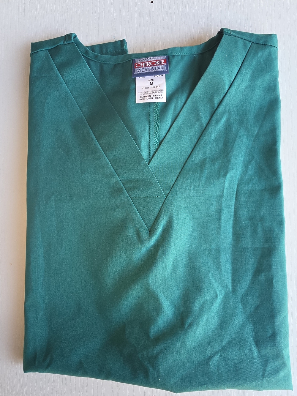Cherokee Men's Short-Sleeve V-Neck Shirt in Teal Green
